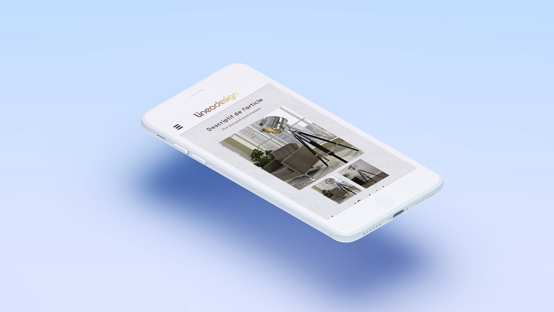 webdesign du site Lineadesign version mobile